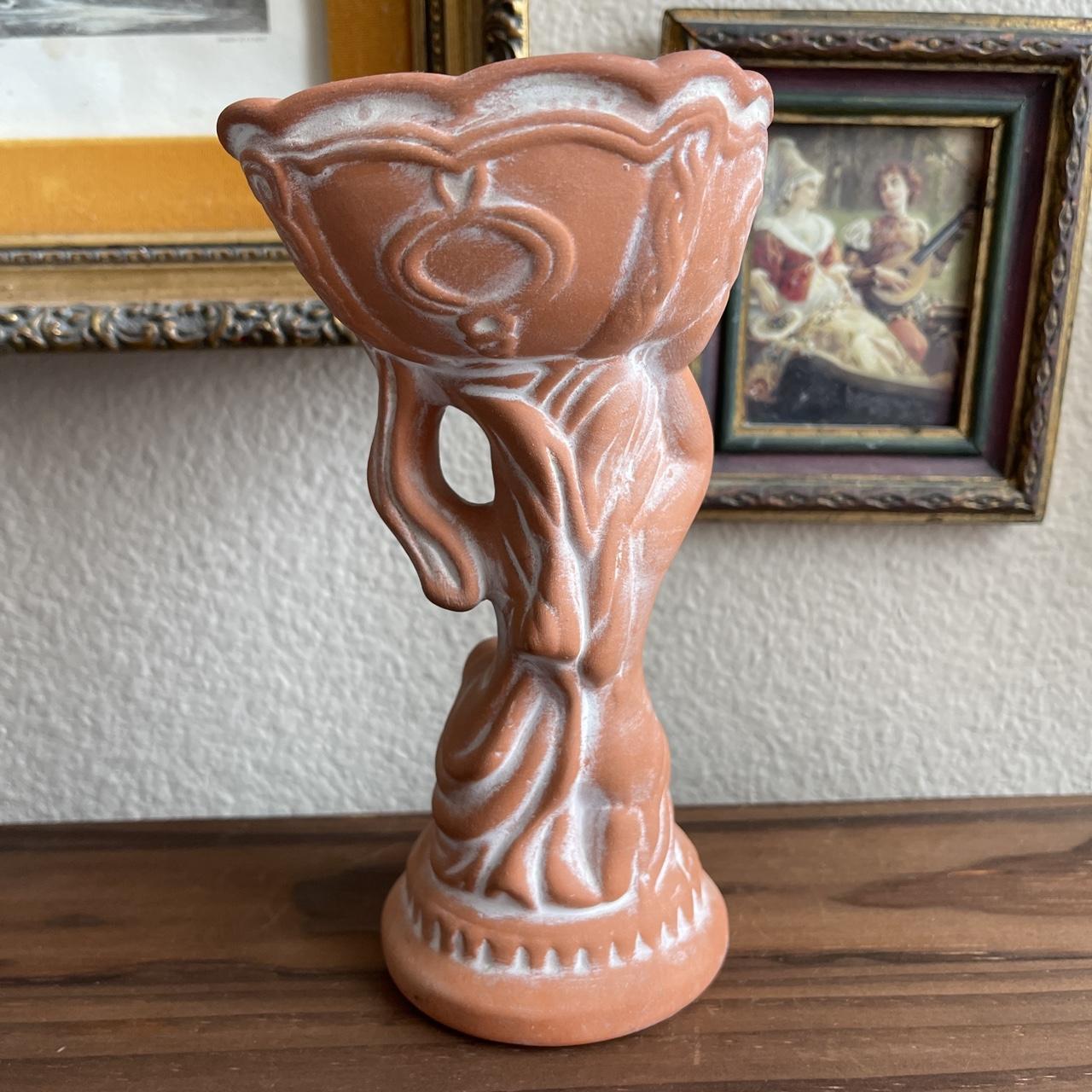 Vintage terracotta planter cherub vase