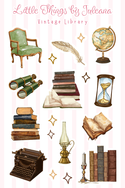 Vintage Library Sticker Sheet