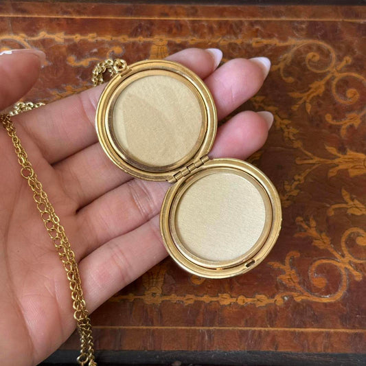 Vintage Bird engraved Locket necklace