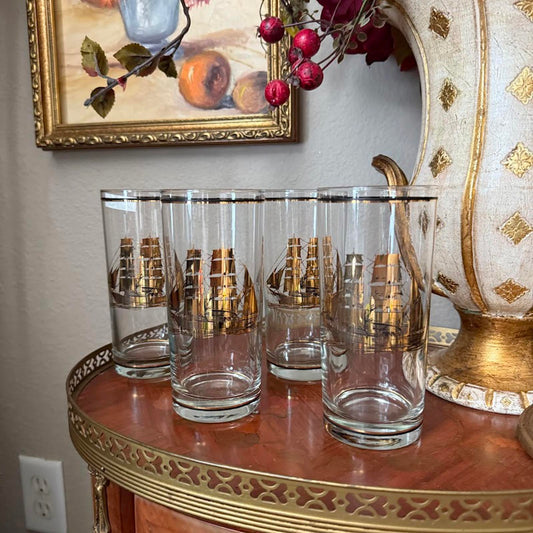 Vintage Culver Sail Boat Glasses
