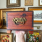 Vintage Cedar Chest Trunk With Openwork Metal Jewelry Box