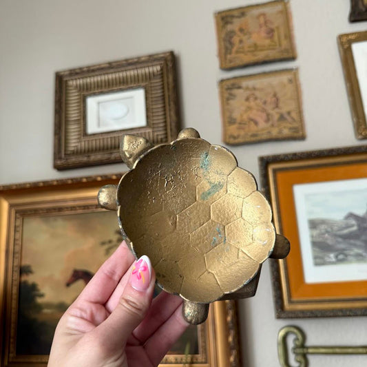 Vintage Brass Turtle Dish