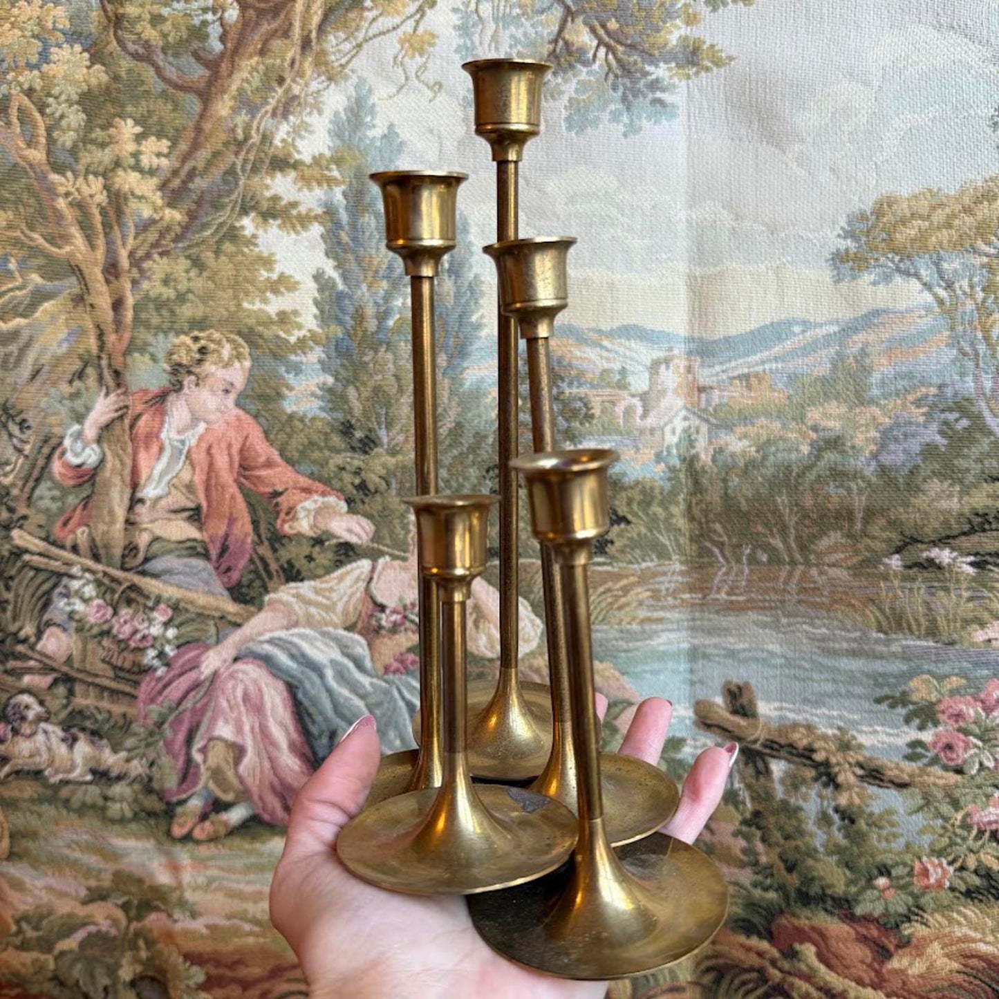 Vintage set of 5 Candle holders