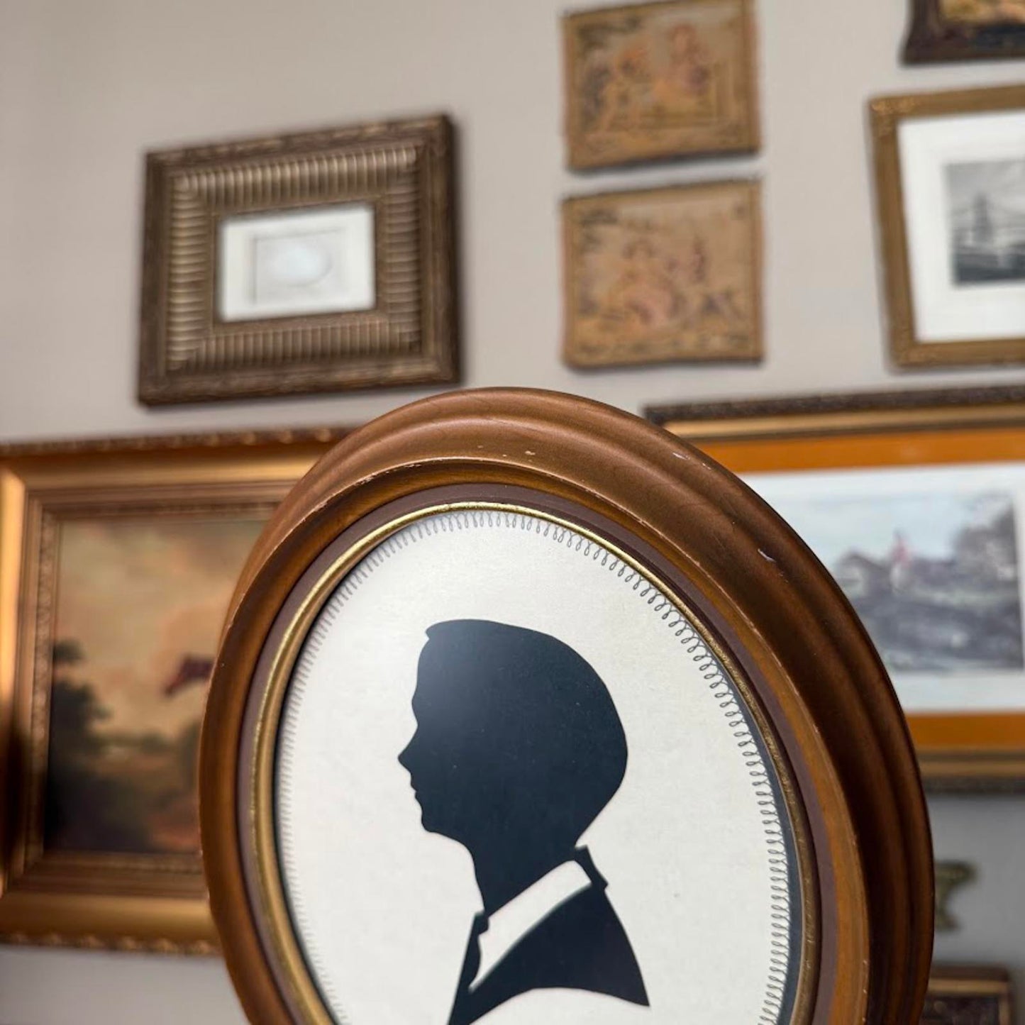 Vintage Silhouette in Wooden Frame