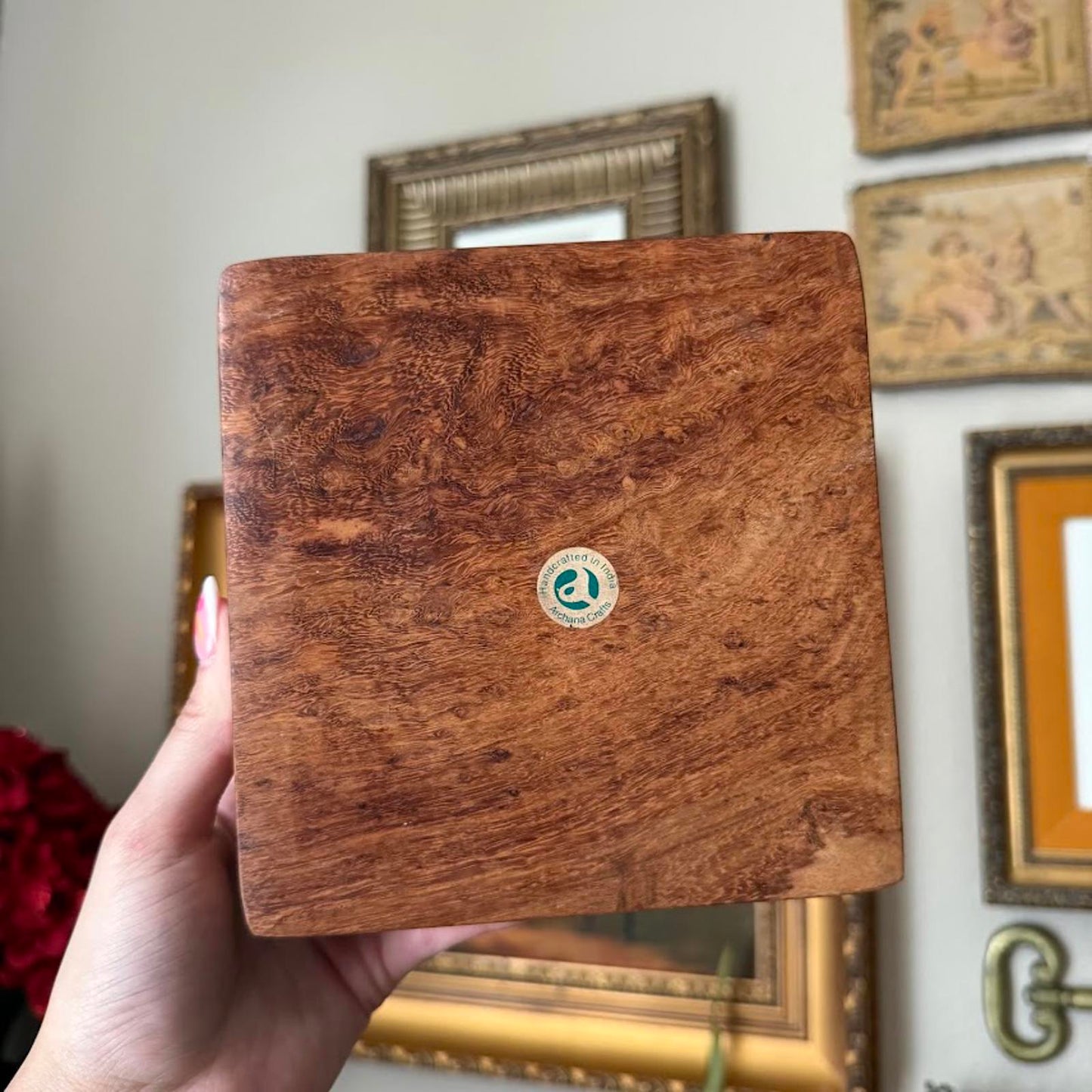 Vintage Hand Carved Wooden Box