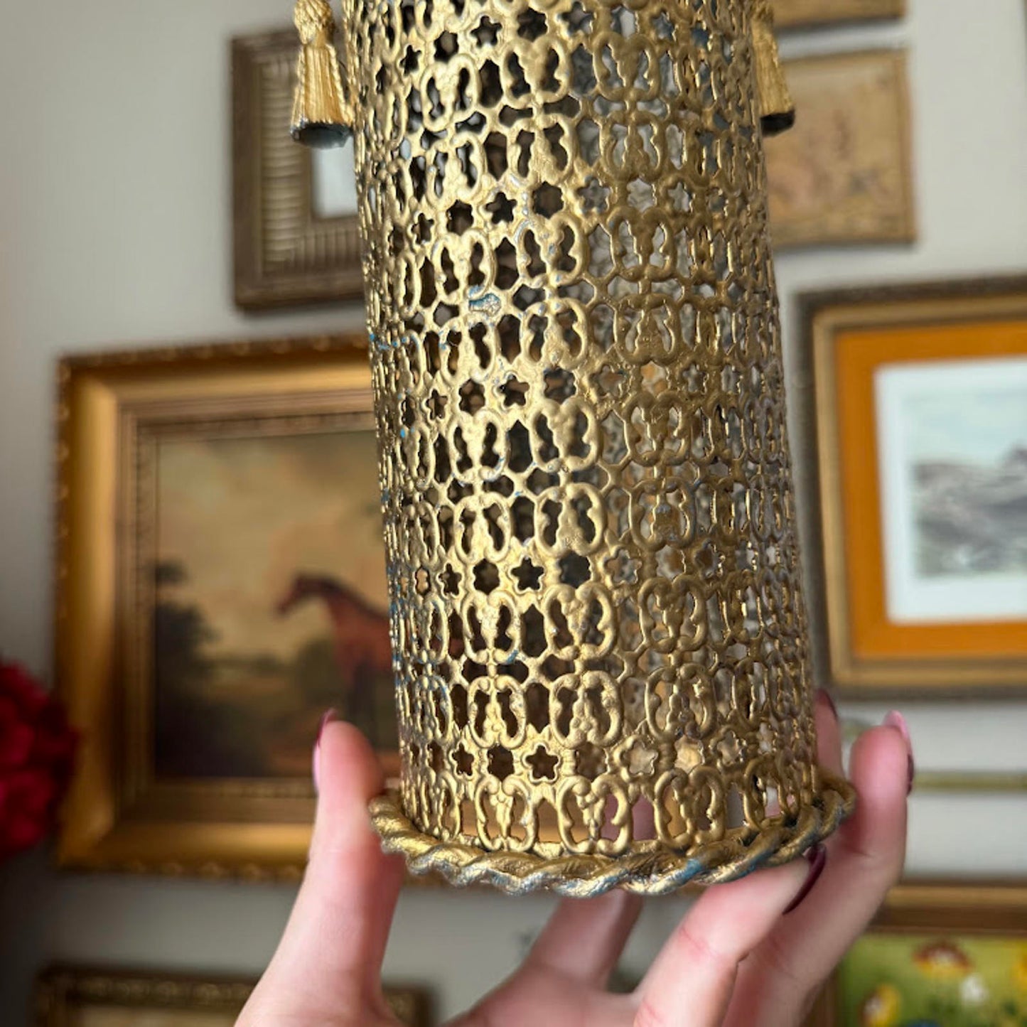 Vintage Ornate Metal Spray Can Cover