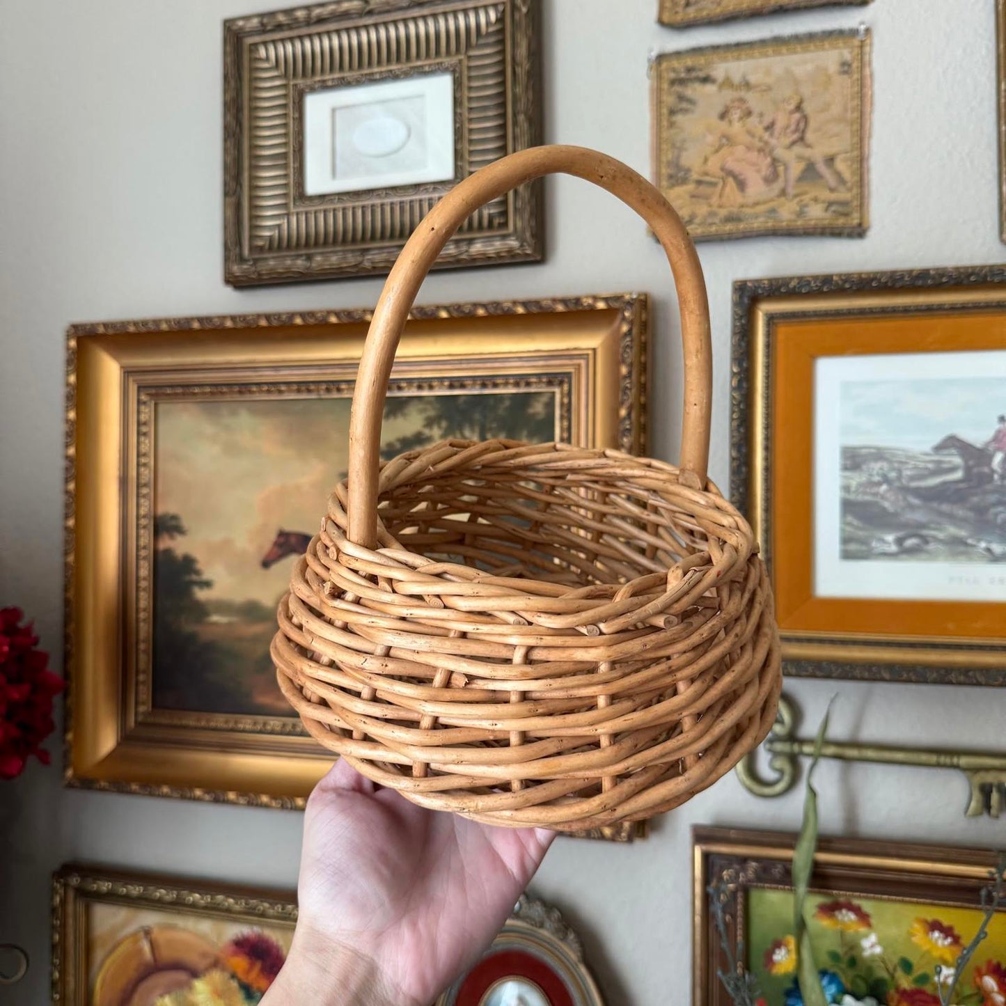 Vintage Round Woven Basket