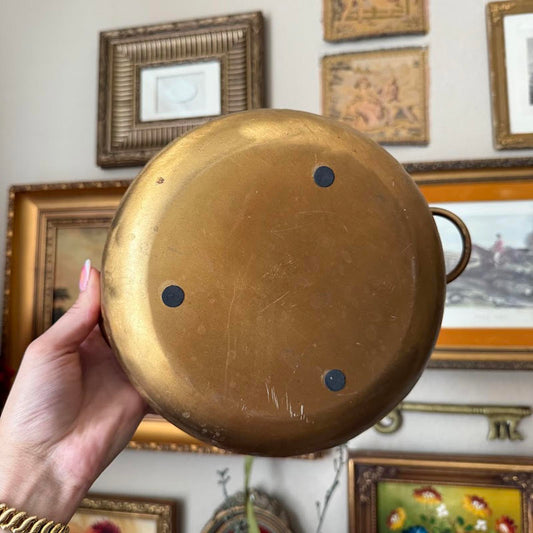 Vintage Copper Bowl with Handles