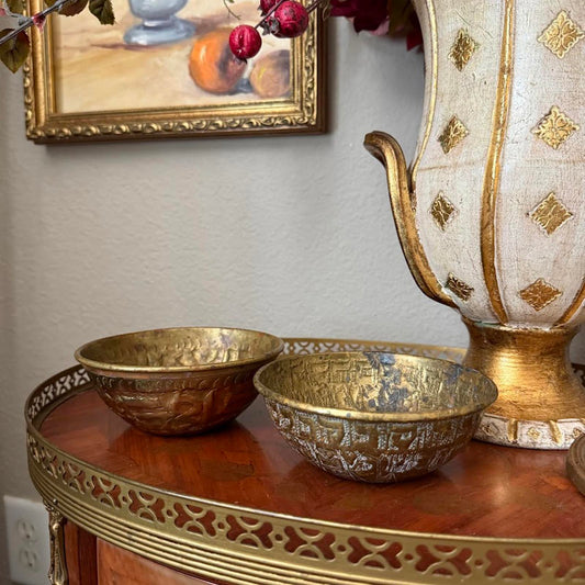 Vintage Brass Embossed Bowls