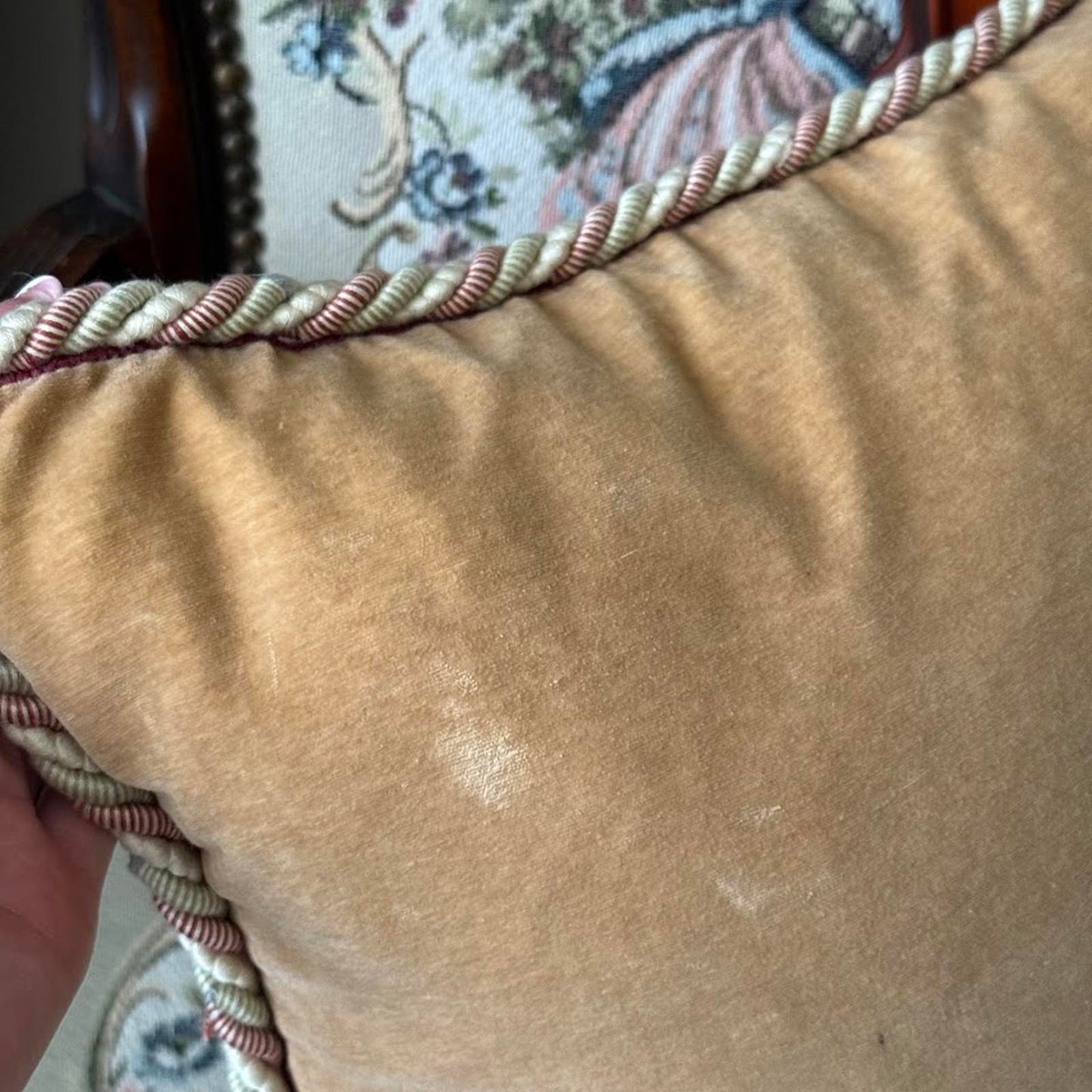 Vintage Floral Needlepoint Pillow