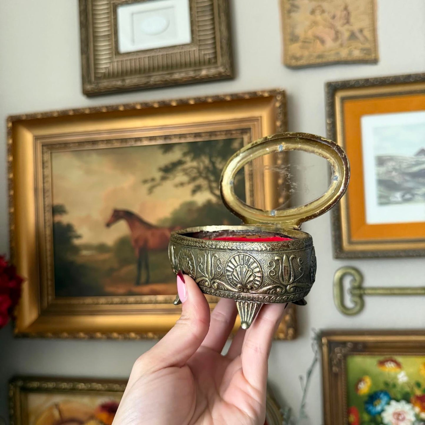Vintage Ornate Small Casket Jewelry Box