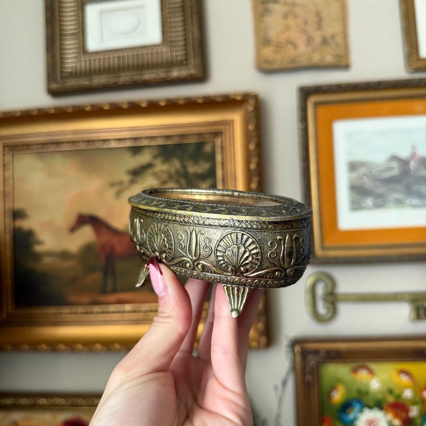 Vintage Ornate Small Casket Jewelry Box