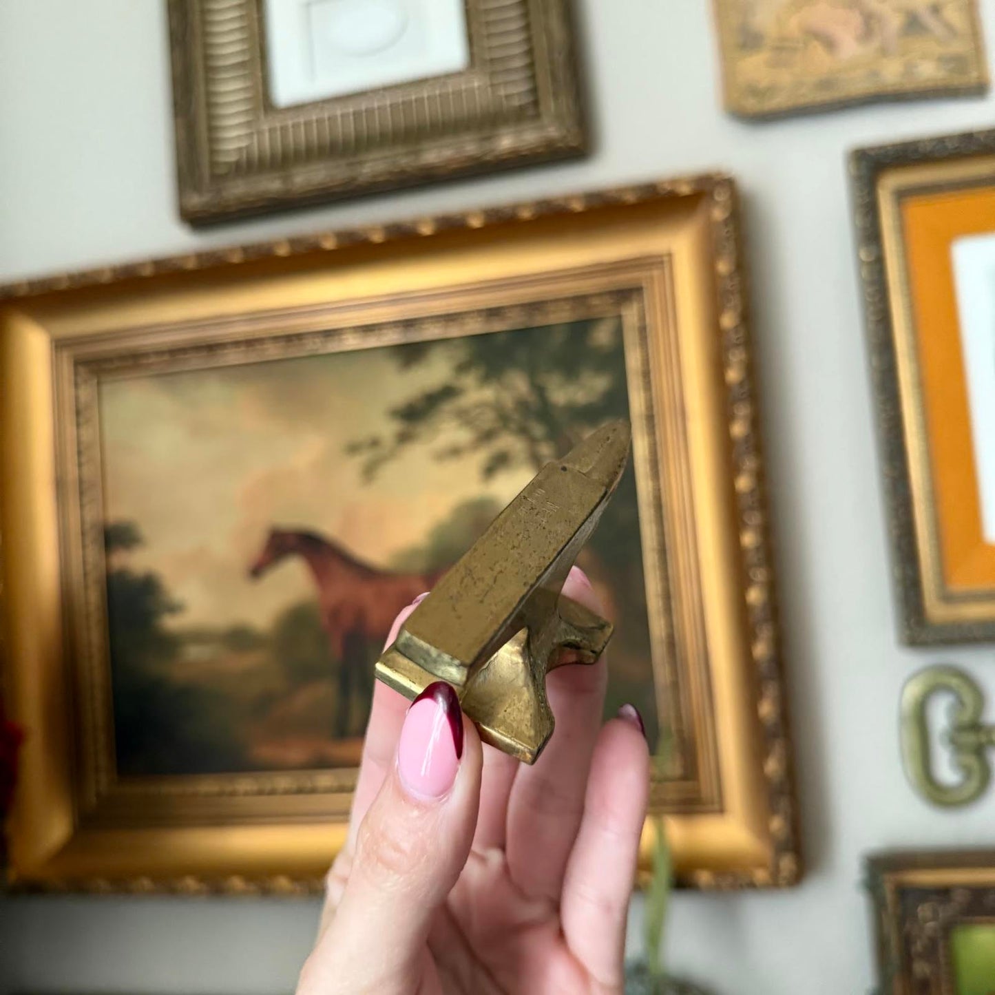 Vintage Solid Brass Mini Horn Anvil