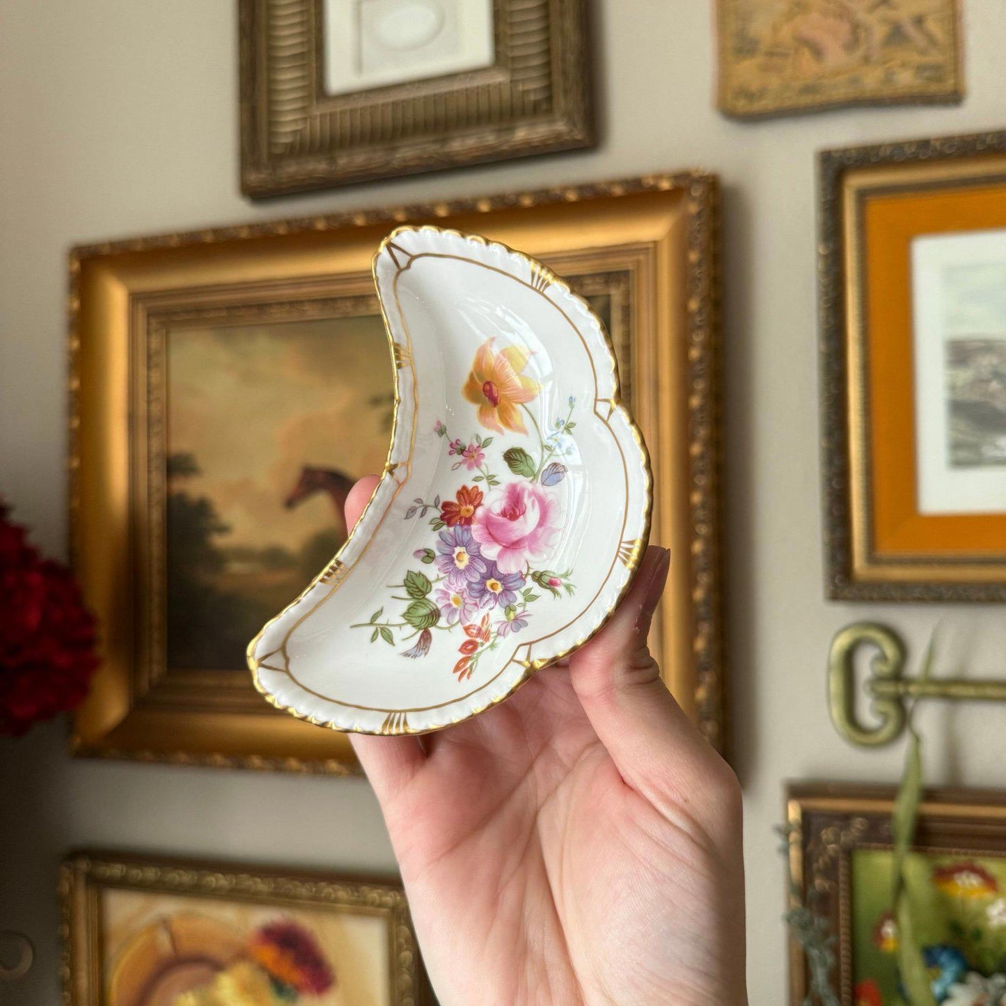 Royal Crown Bone China Derby Posies Butter Dish And Spreader