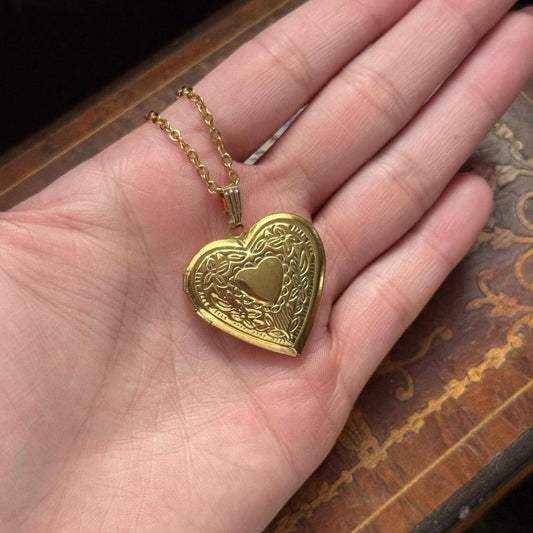 Vintage Style Heart shaped Locket Necklace