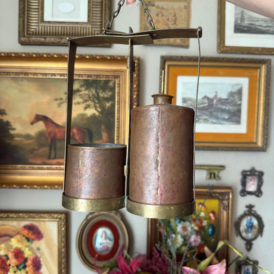 Vintage Brass Metal Canister Set