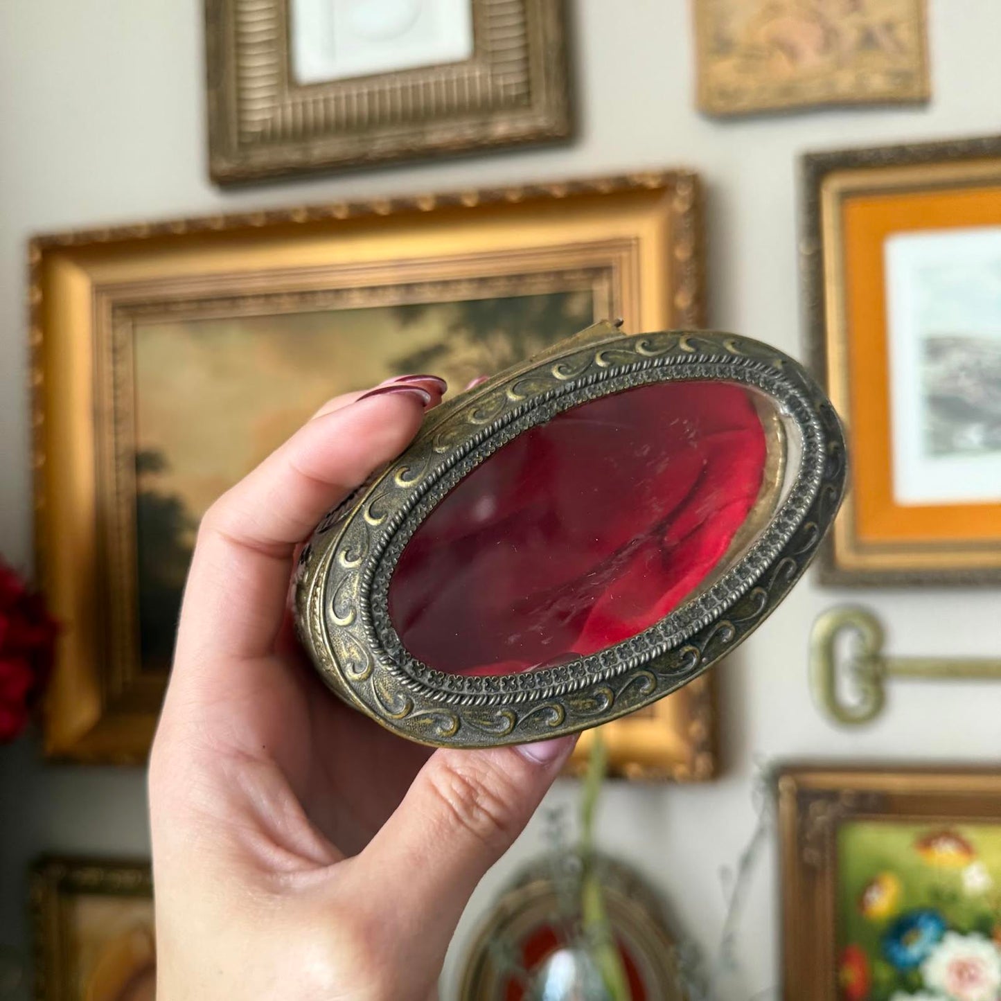 Vintage Ornate Small Casket Jewelry Box