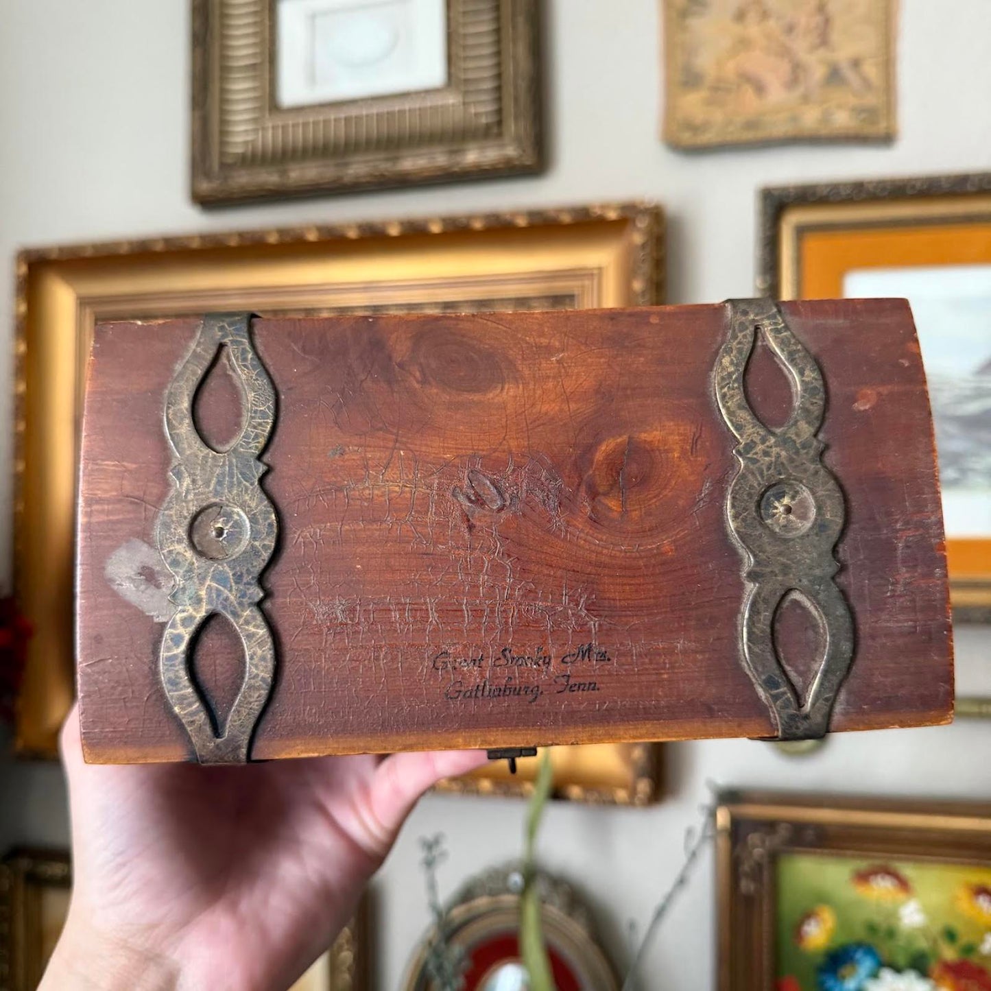 Vintage Wooden Treasure Keepsake Box