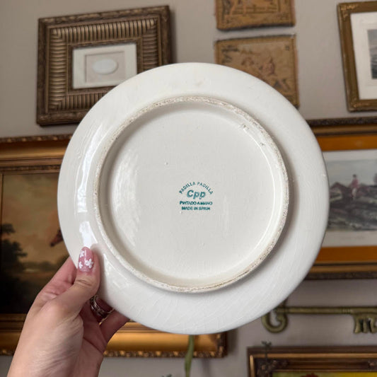 Vintage Blue and Floral Plate
