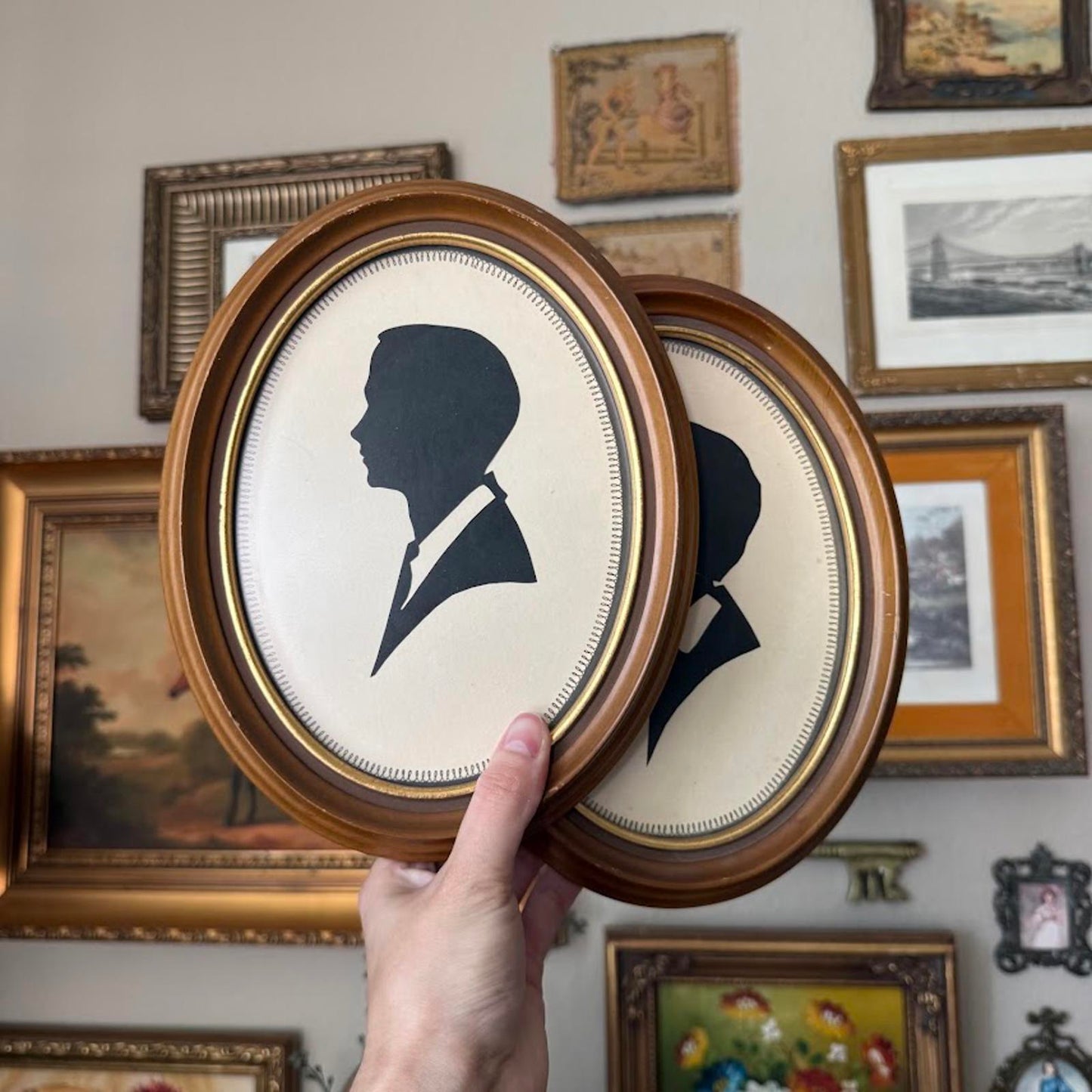 Vintage Silhouette in Wooden Frame