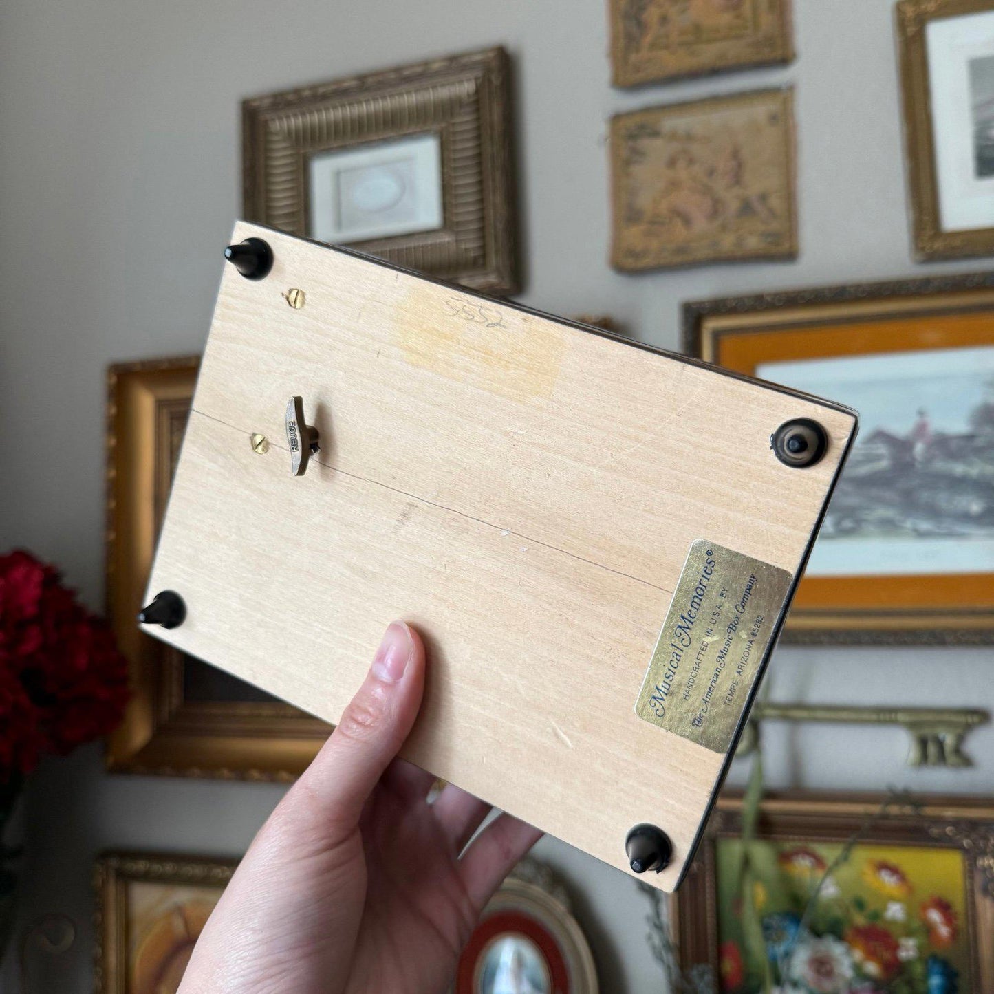 Vintage Edmund Blair Leighton "Signing The Registry" Jewelry Music Box