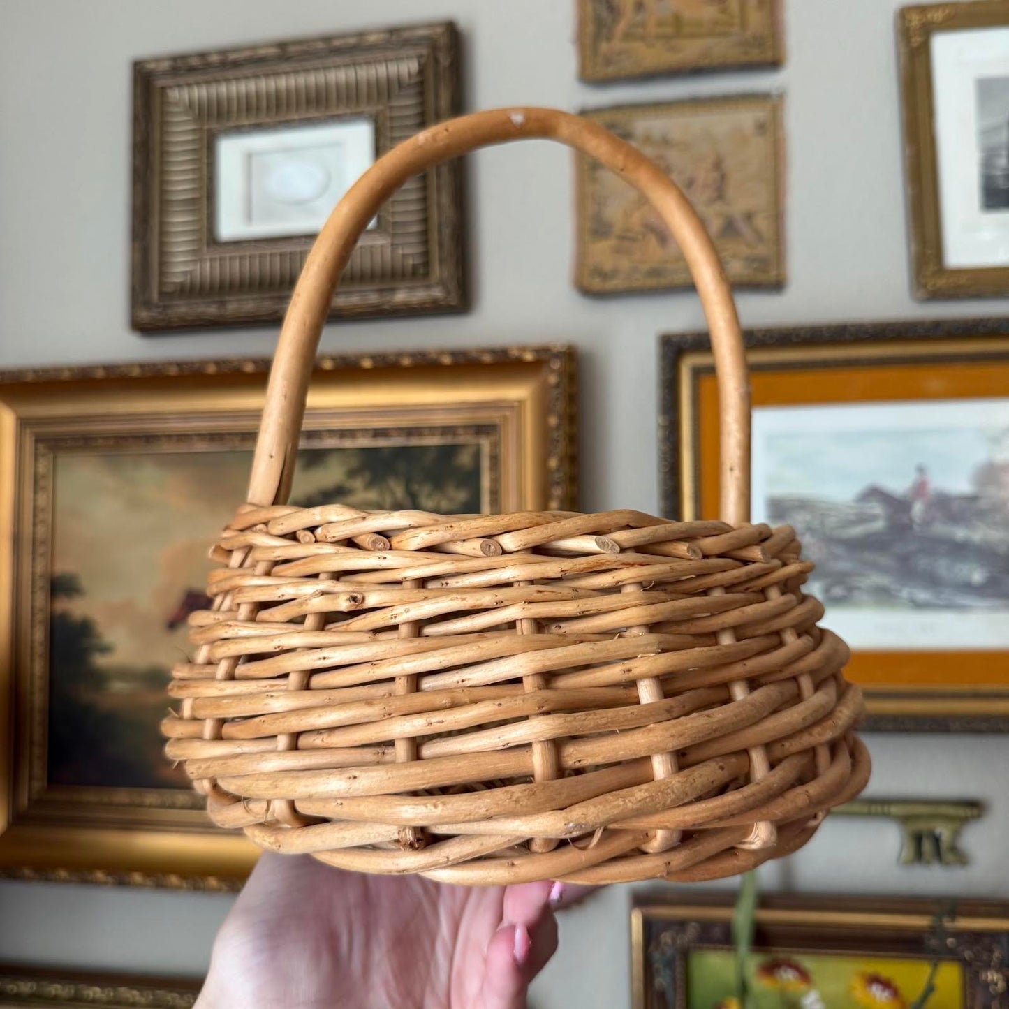 Vintage Round Woven Basket