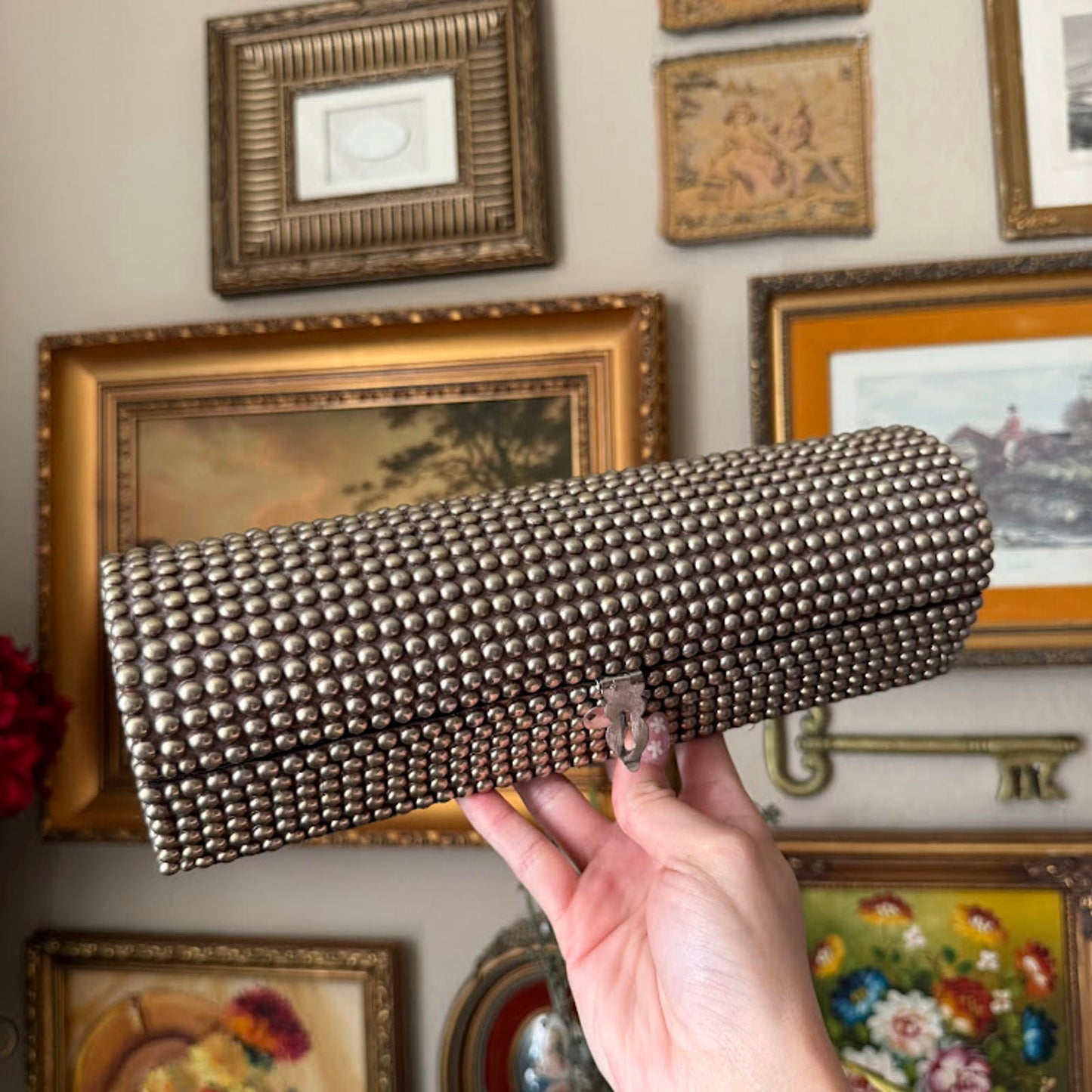 Vintage Beaded Storage Chest