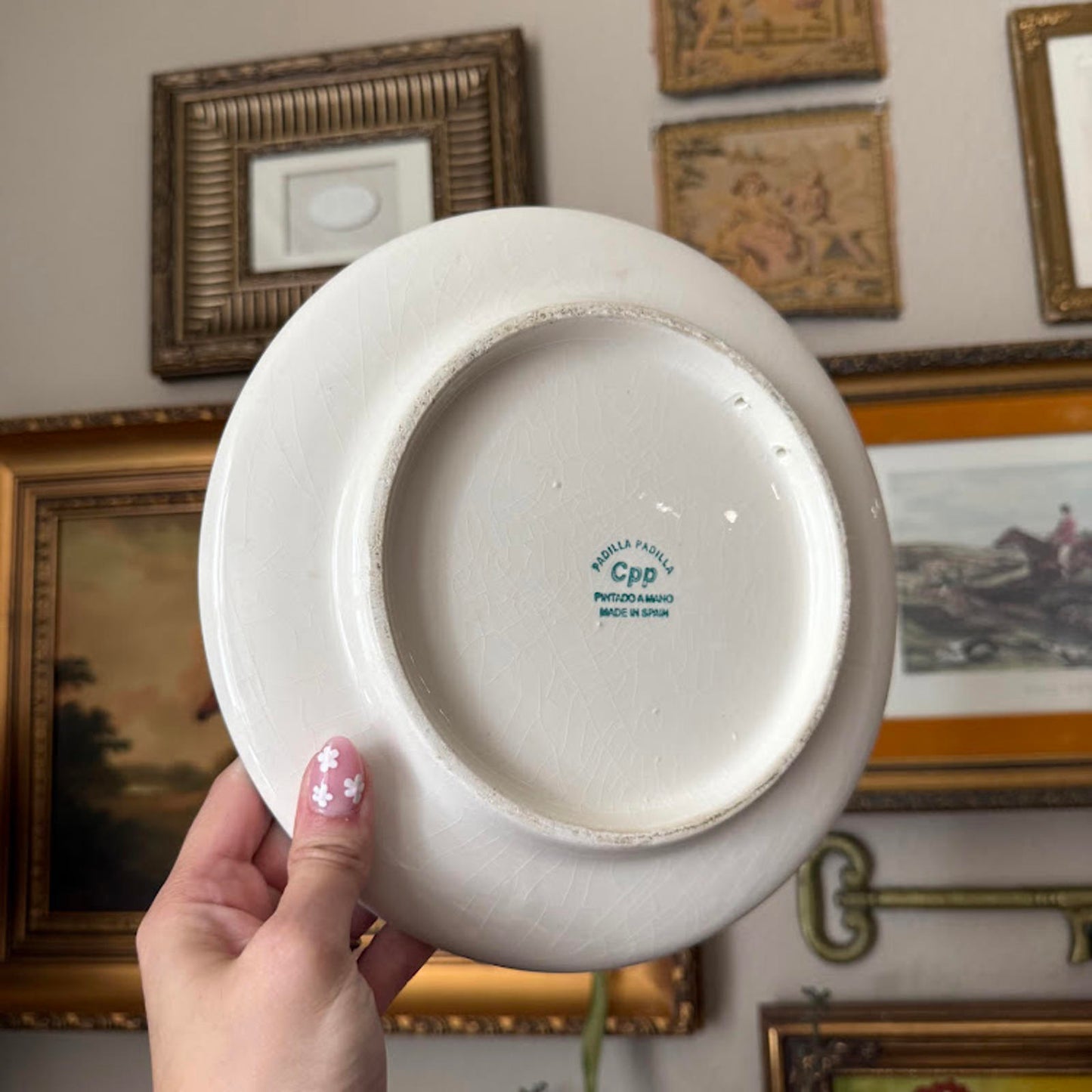 Vintage Blue and Floral Plate