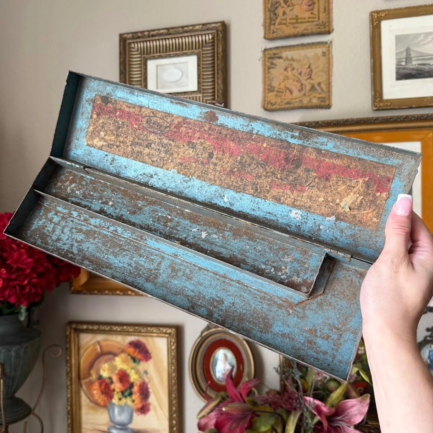 Vintage Rectangle Metal Tool Box