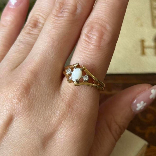 Vintage Gold Electroplated Opal Ring