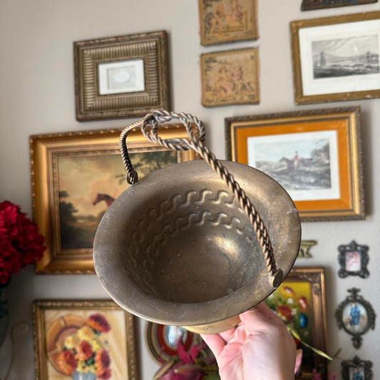 Vintage Brass Rope Detail Basket