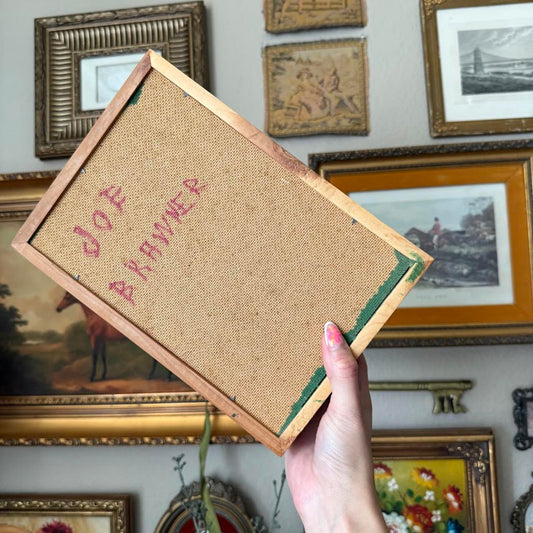 Vintage Handmade Wooden Tile Box