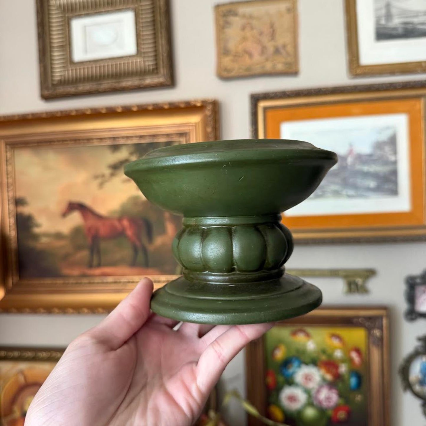 Vintage Green Candleholder