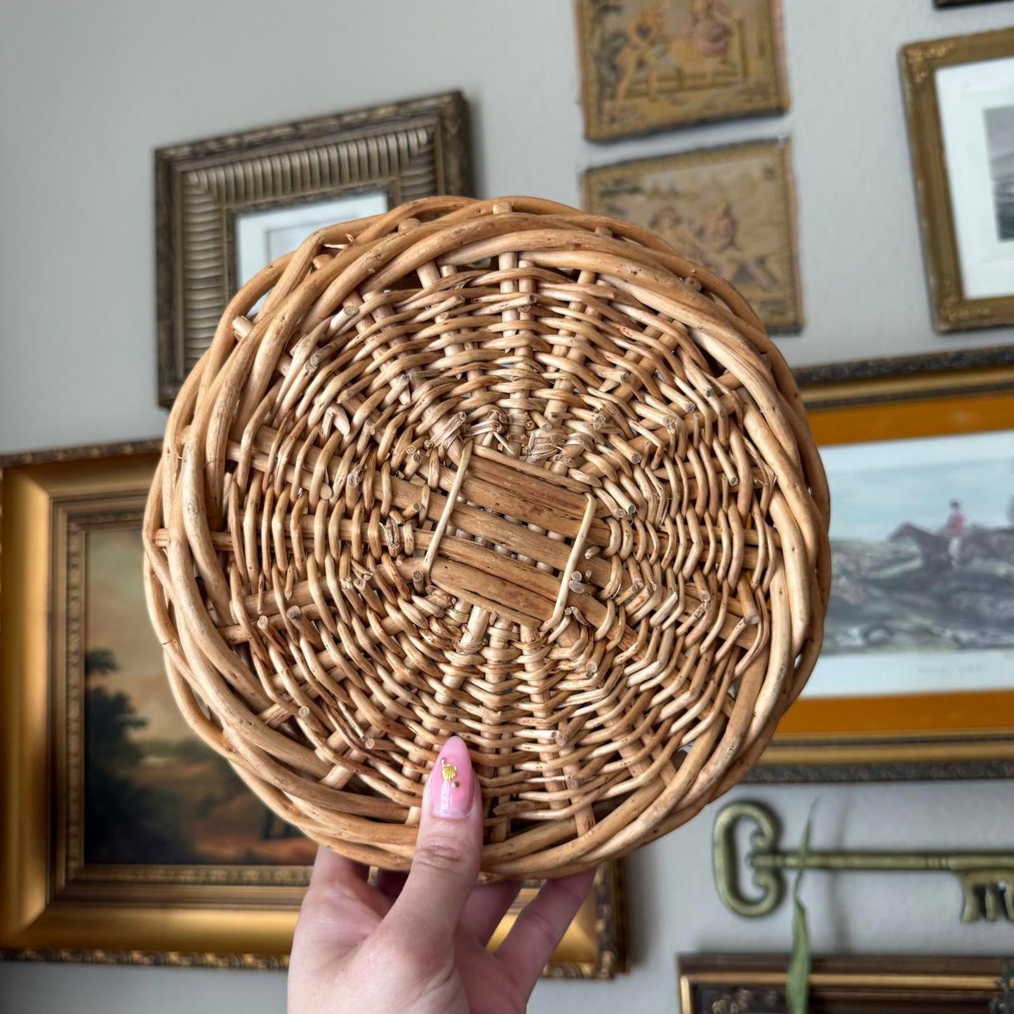 Vintage Round Woven Basket
