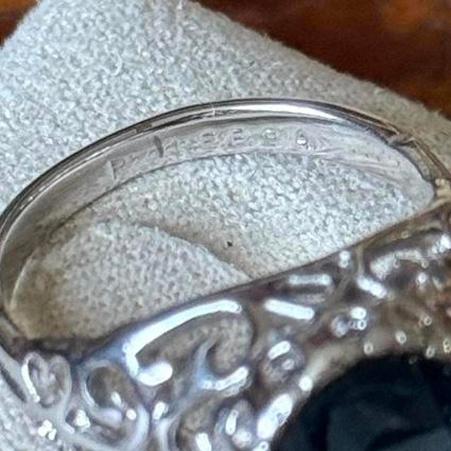 Vintage Silver tone Electroplated Blue Sapphire faux Glass Ring