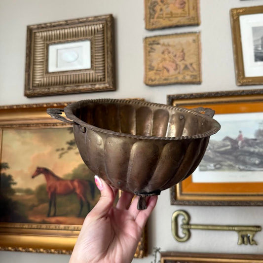 Vintage Brass Footed Bowl