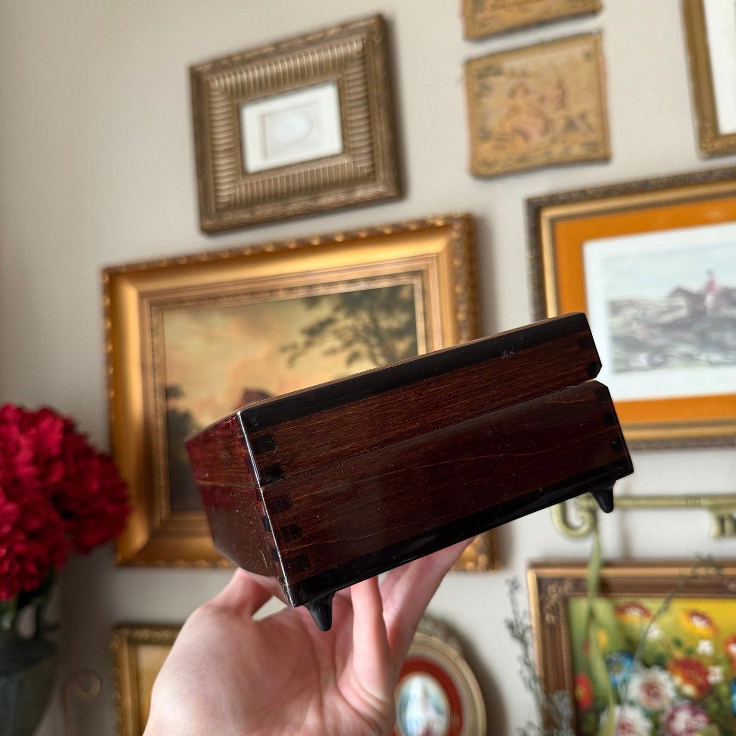 Vintage Edmund Blair Leighton "Signing The Registry" Jewelry Music Box