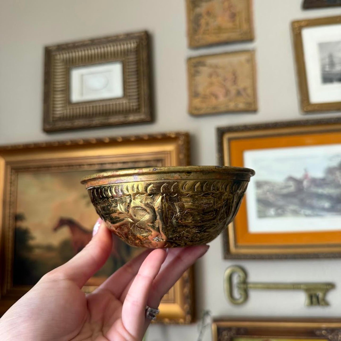 Vintage Brass Embossed Bowls