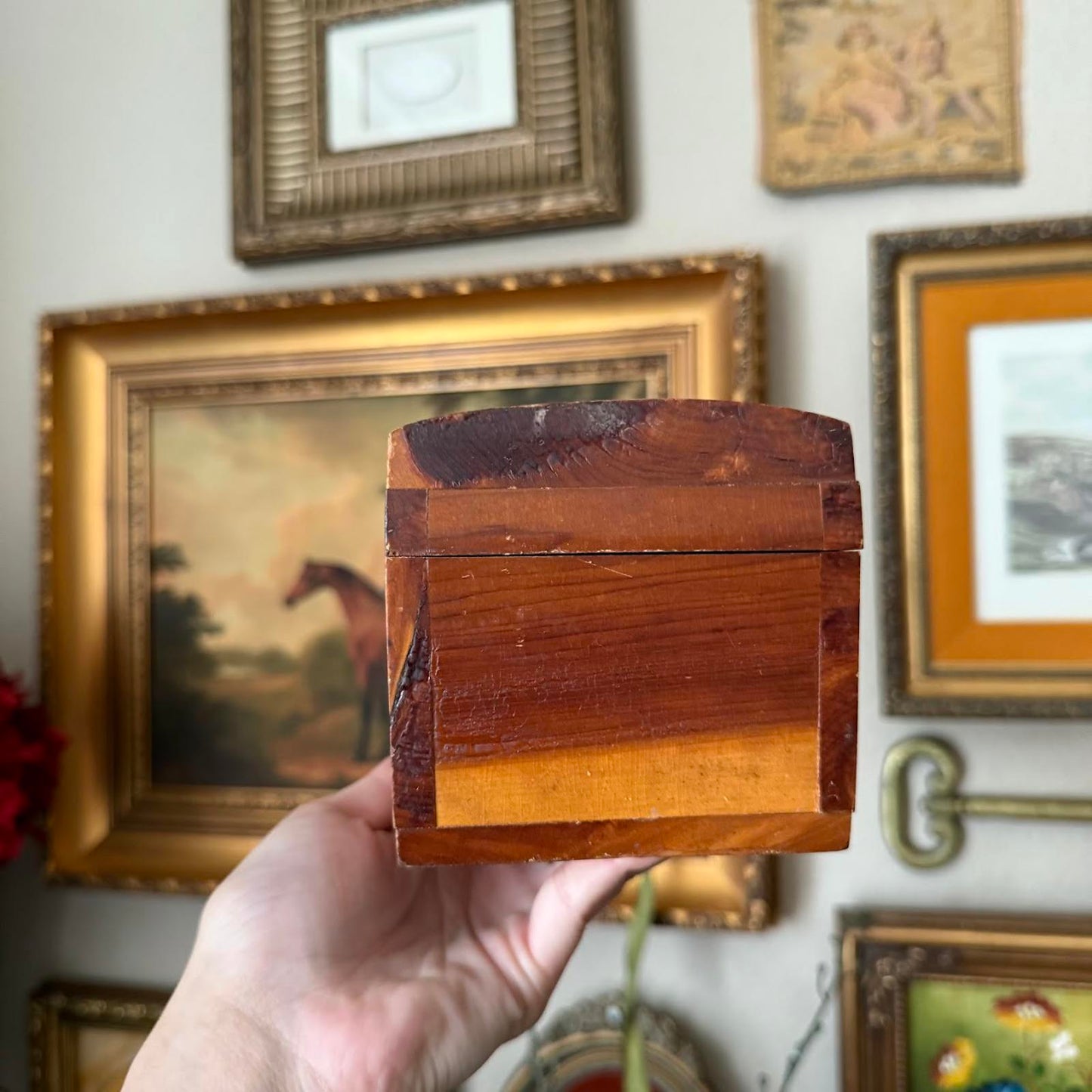 Vintage Wooden Treasure Keepsake Box