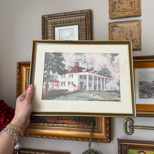 Vintage Mount Vernon Print Framed