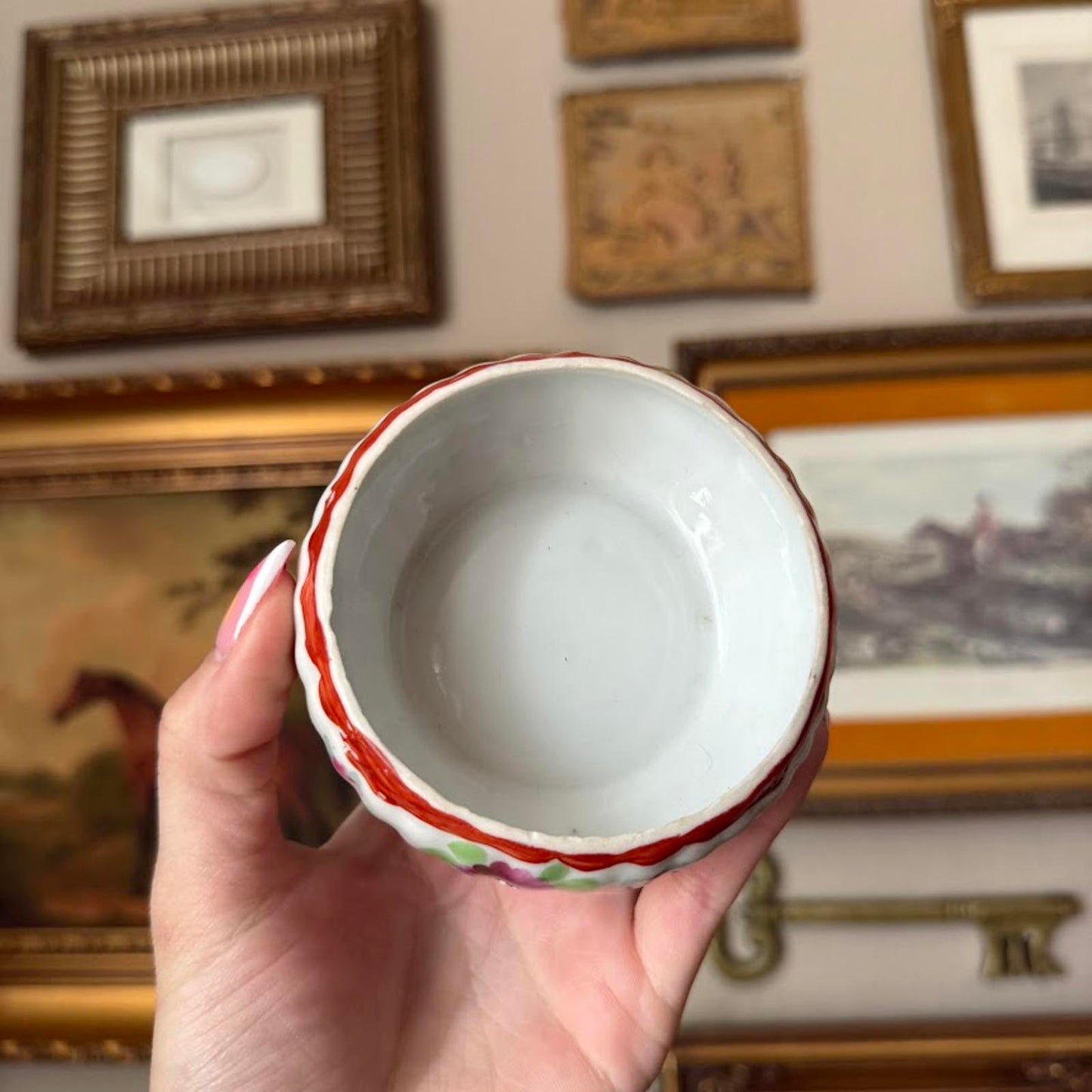 Vintage Floral Circle Trinket Dish
