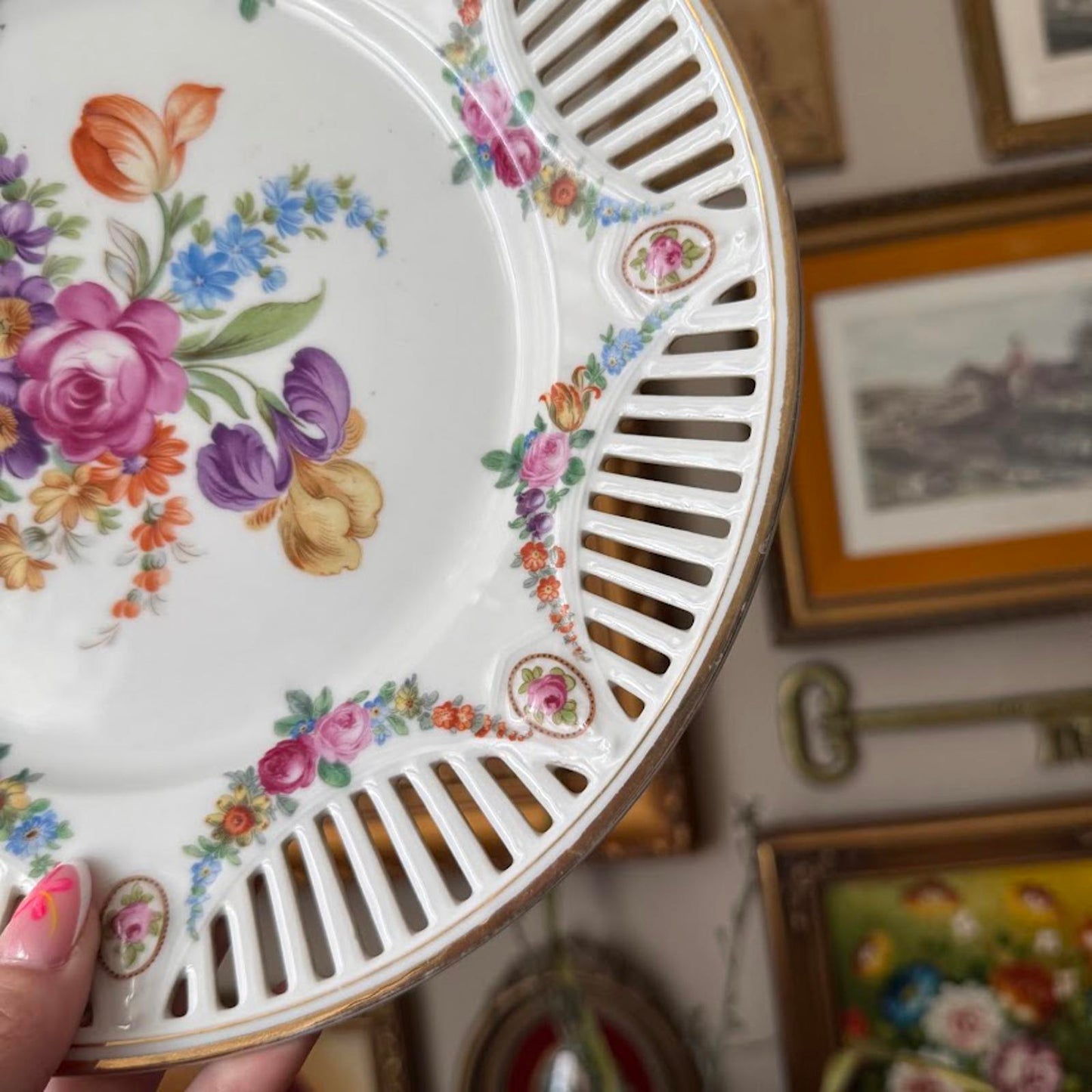Vintage Bavaria Floral Plate