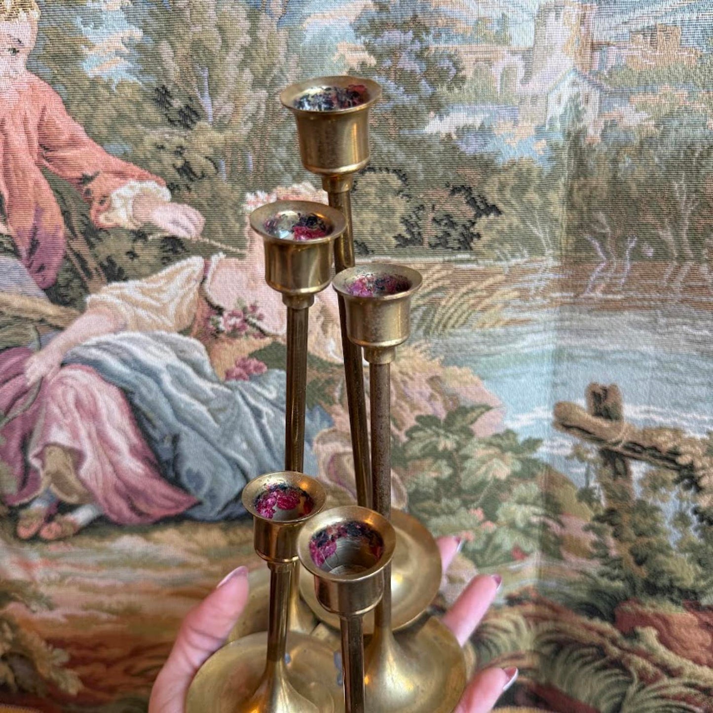 Vintage set of 5 Candle holders