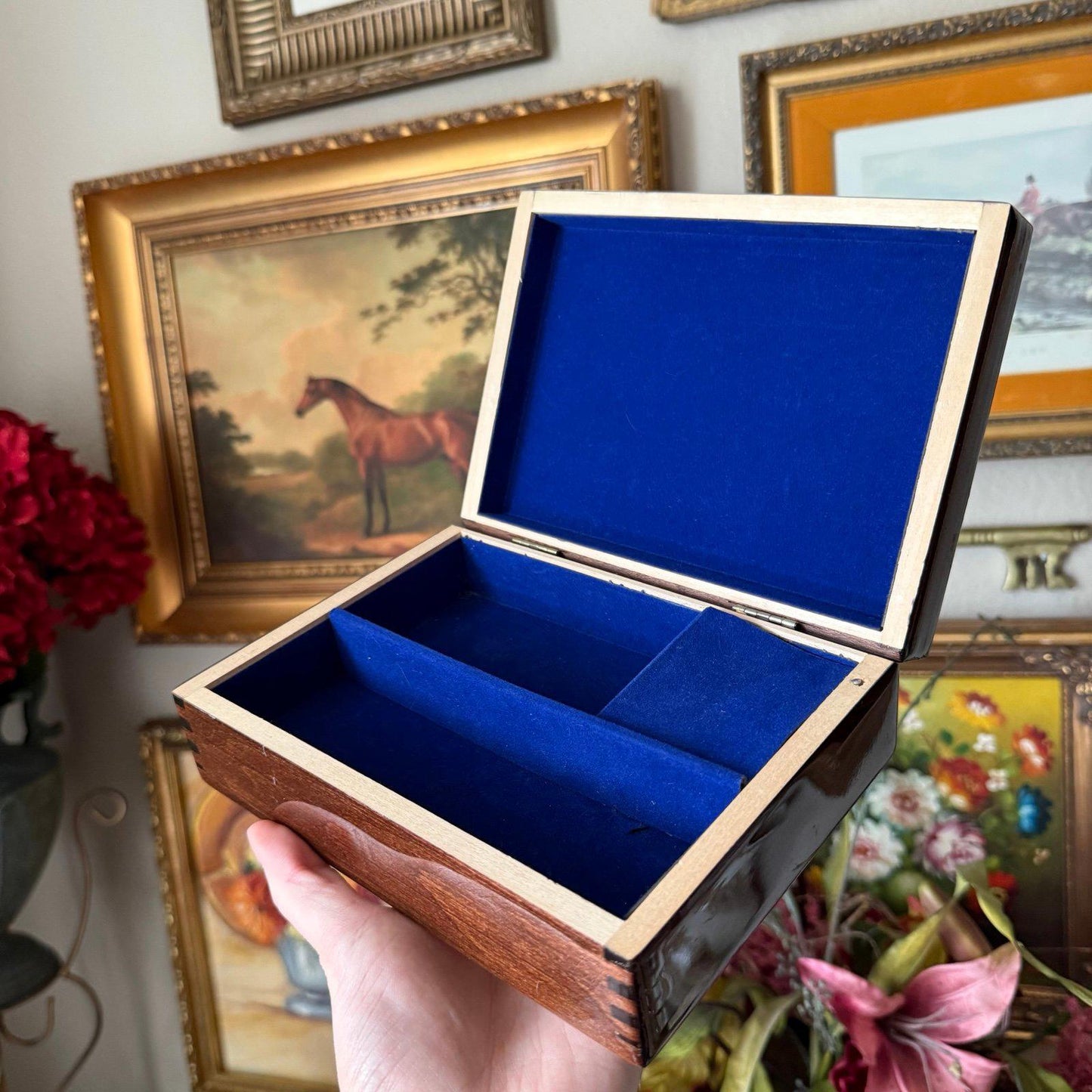 Vintage Edmund Blair Leighton "Signing The Registry" Jewelry Music Box