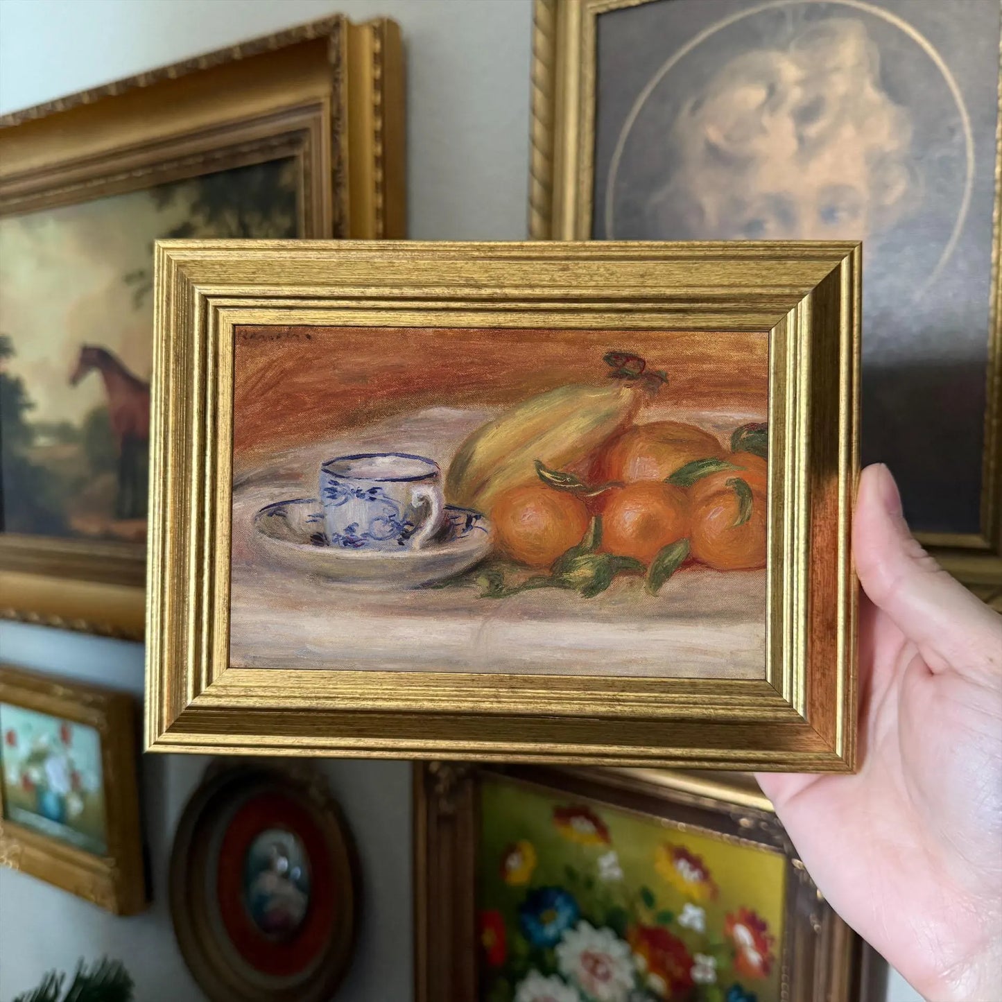 Vintage Inspired Fruits and Teacup Still Life Art Print gallery wall