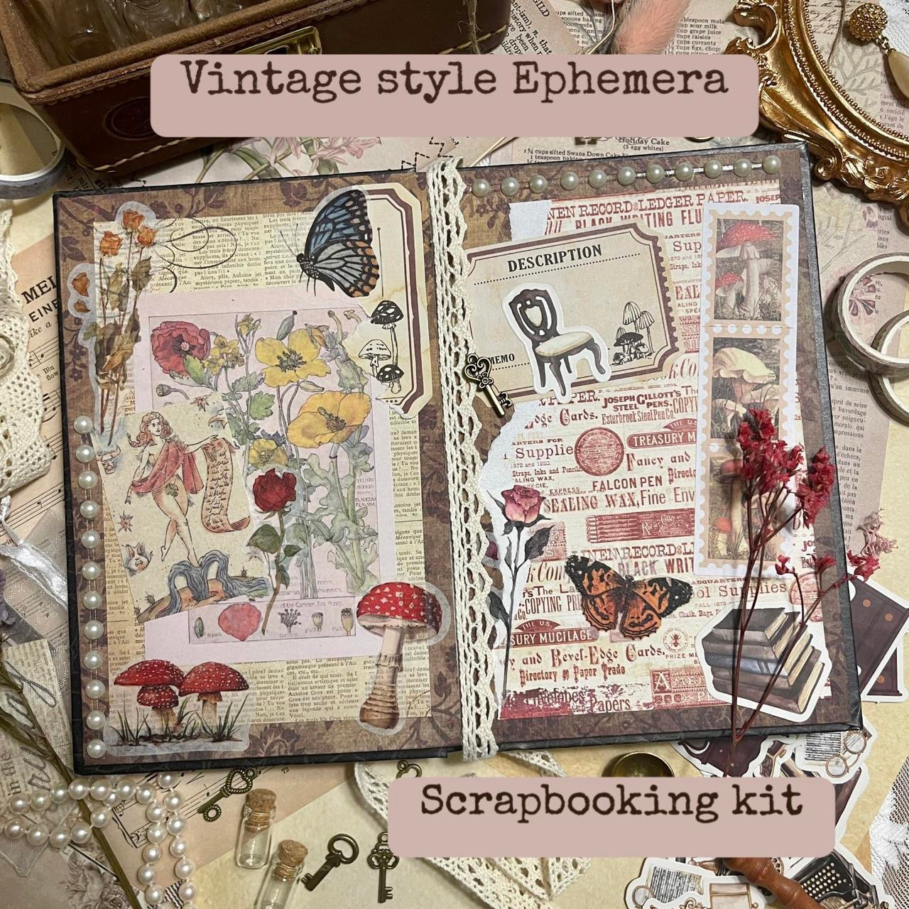 Vintage Style Ephemera Scrapbooking Kit