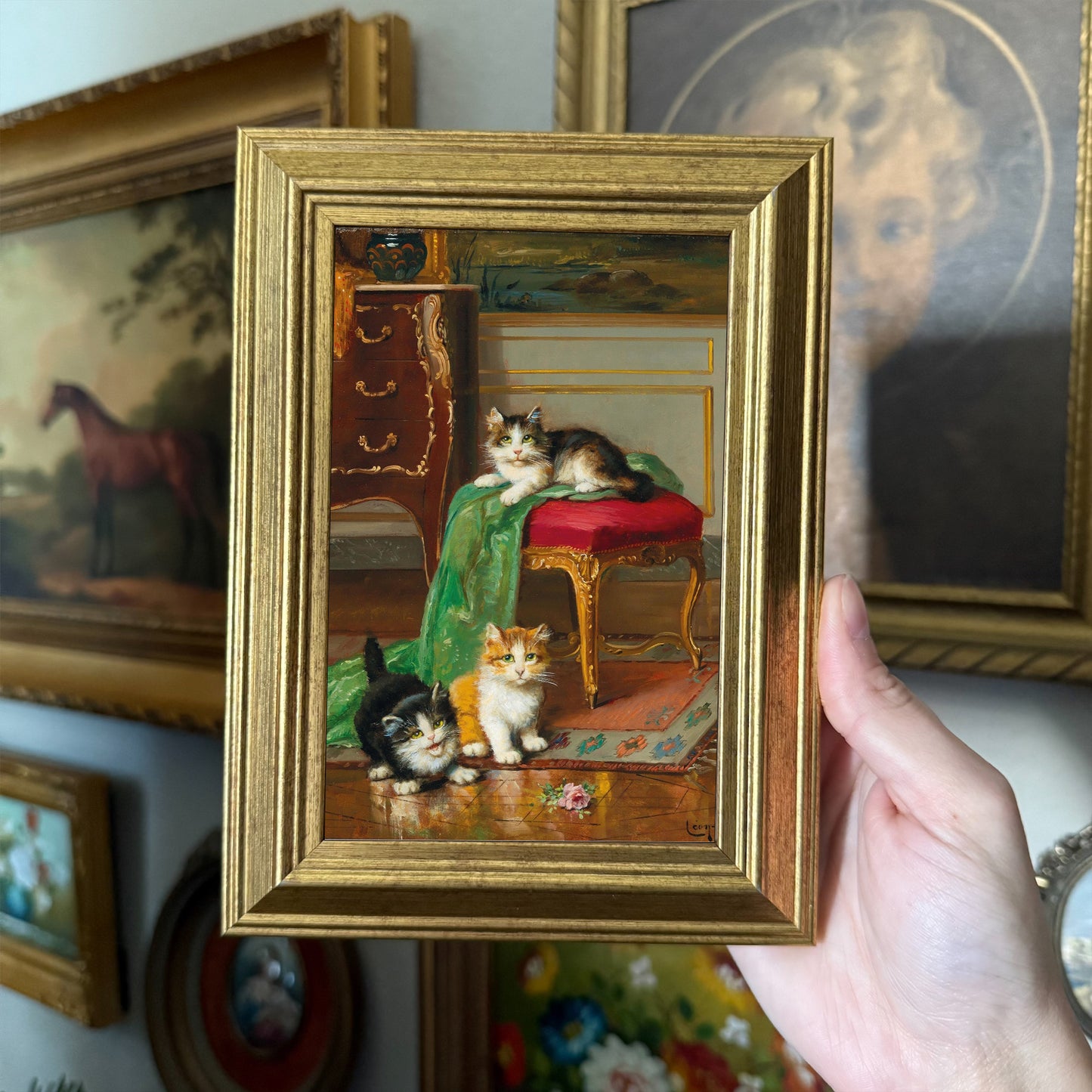 Kitties & French Chair Art Print Gallery Wall