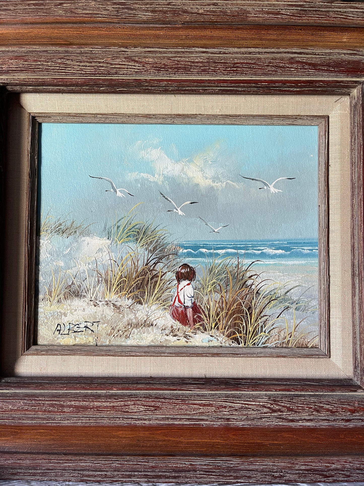 Girl on the beach painting