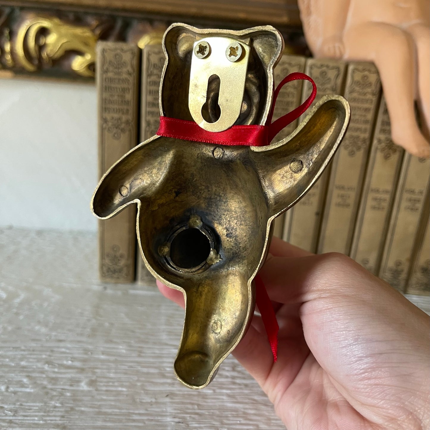 Vintage brass bear hook