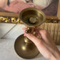 Vintage Brass Chamberstick Candle Holder
